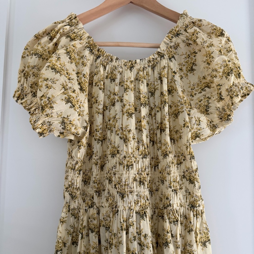 NWT / Doen Ashlynn Dress in Citron Rosier Floral - Picture 3 of 8